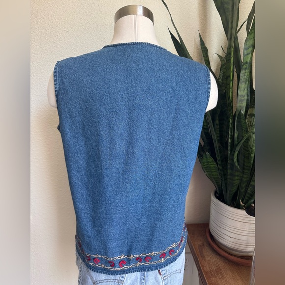 Vintage Western Denim Vest Embroidered Horseshoe Buttons Don’t Mess with Texas S - Picture 7 of 7